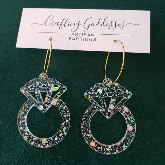 Acrylic Earrings - Bridal Collection 'Ring' Hypoallergenic Hoops
