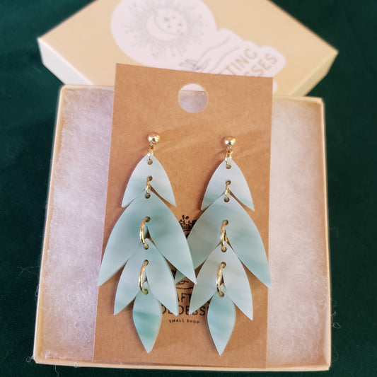 Acrylic Earrings - Quartz 'Emerald' - Hypoallergenic Posts